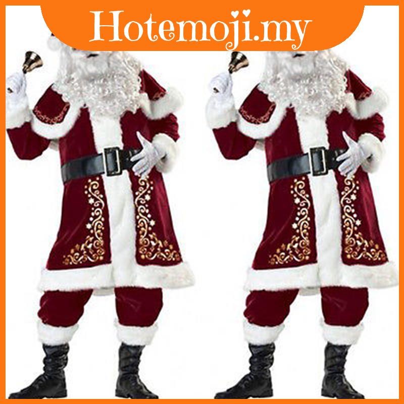 Red Santa Claus Suit - Deluxe Velvet Costume - Men - 3 Sizes