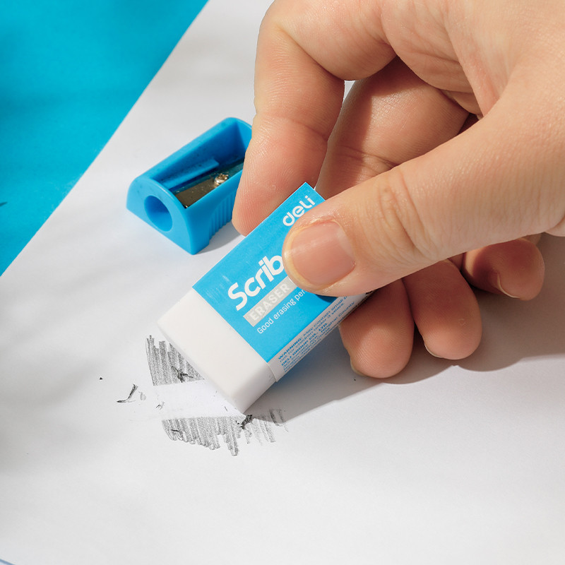 Deli Scribe HB Graphite Pencil Set Eraser Sharpener School Exam Kit Set ...