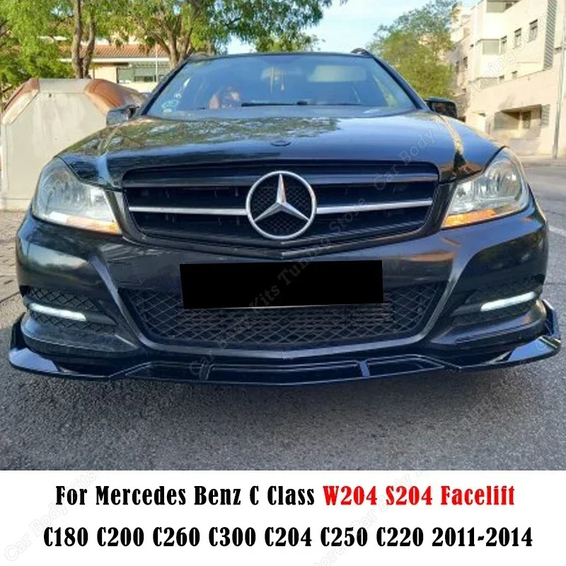 Car Front Bumper Splitter Lip For Mercedes Benz W204 S204 Facelift C180 ...