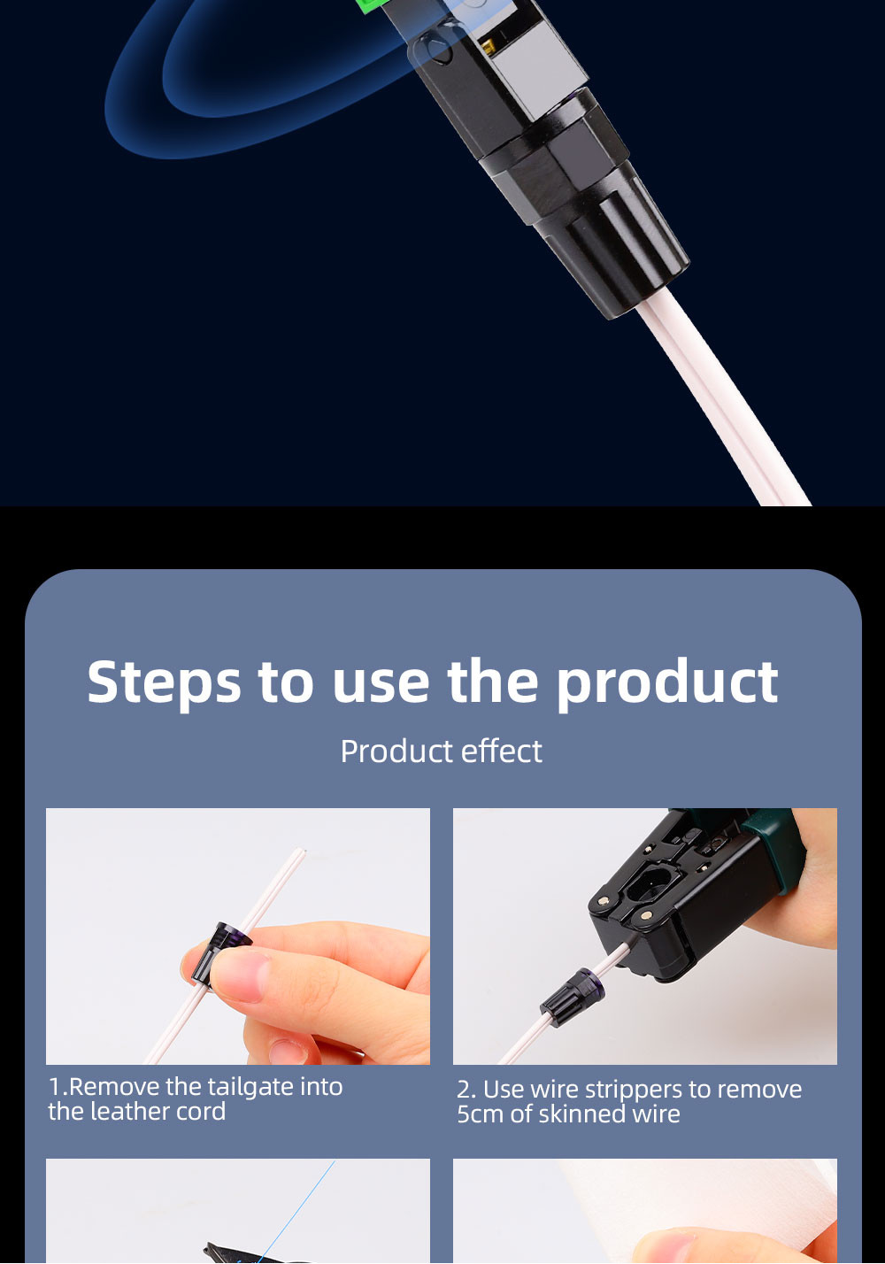 SAIVXIAN 10PCS/50PCS/100/200 PCS Lot Fiber Cold Splicer Fiber Optic Connector SC-APC SC-UPC FTTH Embedded Leather Wire Quick - 509 - View #4