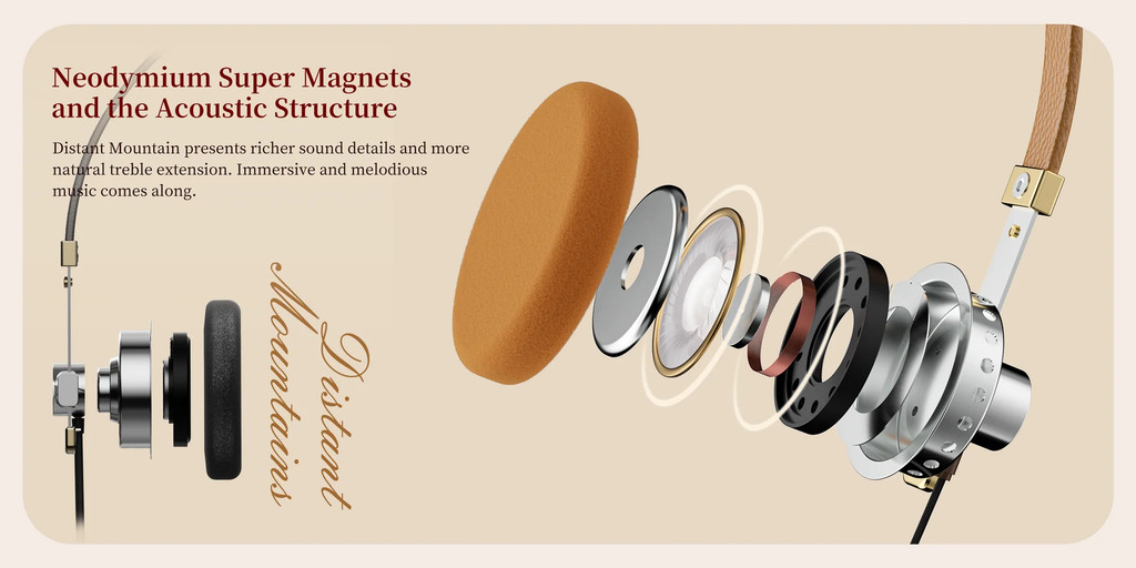 ROSESELSA Harukana Yama 遠山 Roseselsa Harukana Yama, Over-Ear Wired Headphones: Hi-Fi