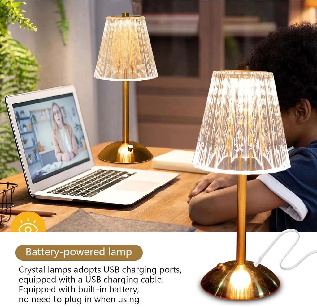 Wireless Rechargeable Table Lamp Dimmable Night Light Lampu Meja Lampu ...