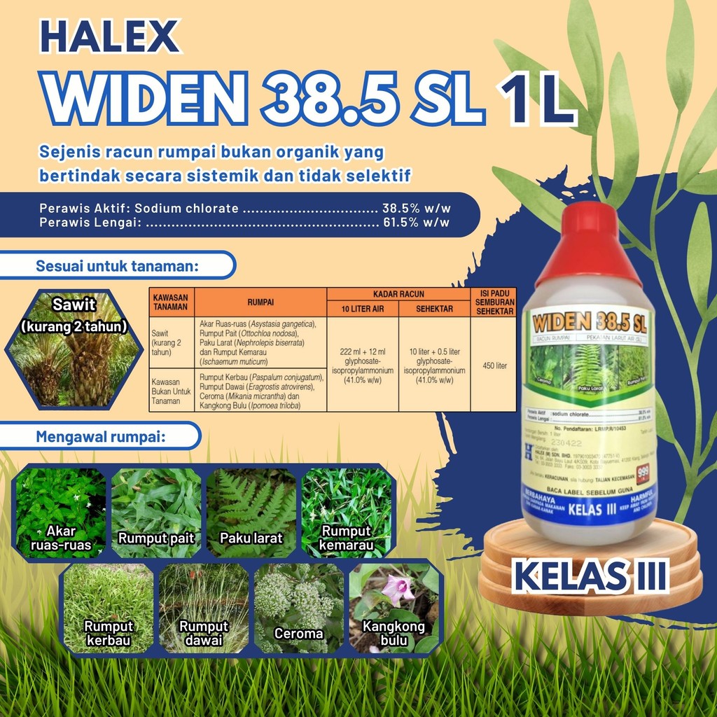 4 Jenis Racun Rumput 1L bunuh rumpai herbicide Basmi Setawar Ceroma ...