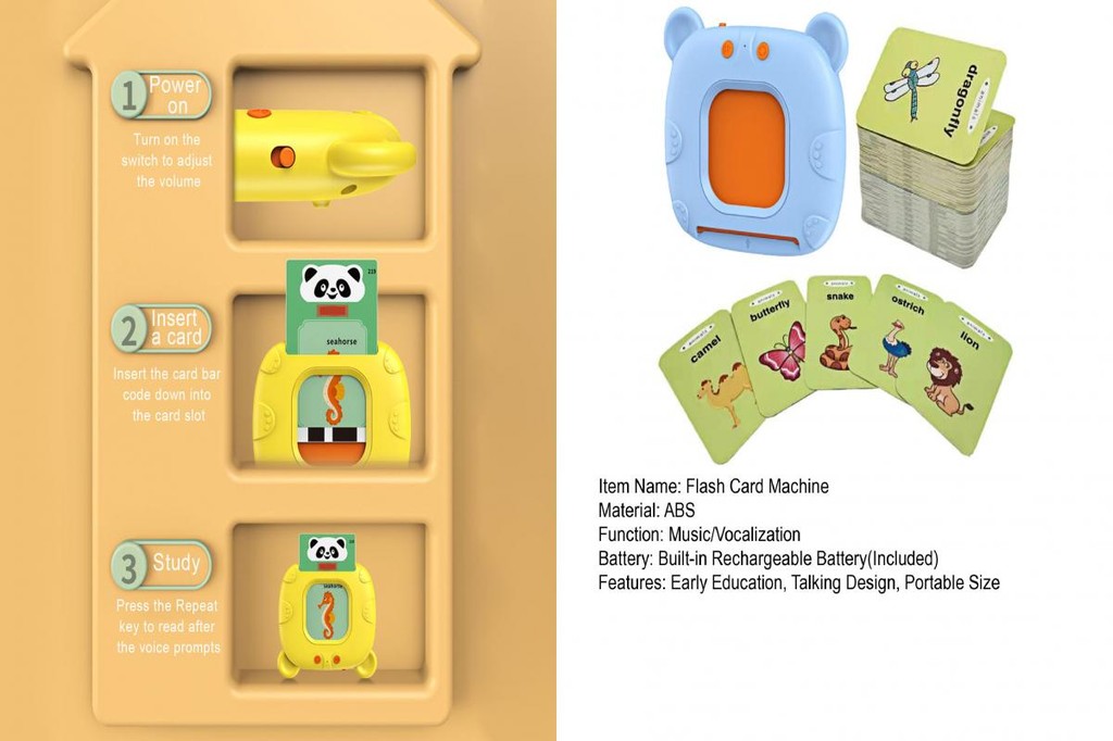 Gox Preschoolers Educational Toy Talking Flashcard Toy Talking Flash ...