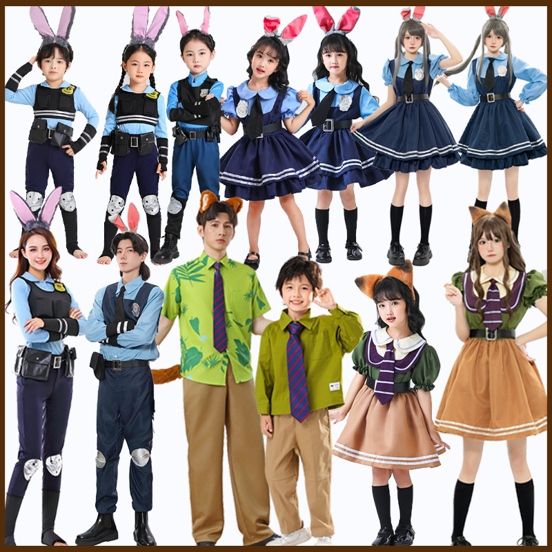 Halloween Festival Zootopia Nick Fox Rabbit Police Officer Judy Cosplay ...