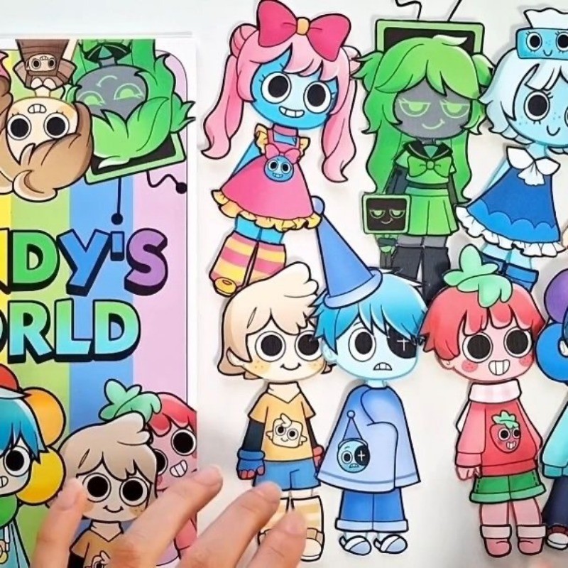 Unpropped Sprunki Dandy's World Dress Up Quiet Book Toys Handmade DIY ...