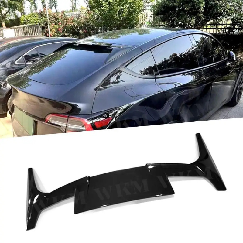 ABS Carbon Look Rear Trunk Roof Spoiler Wing for Tesla Model Y 2020 ...