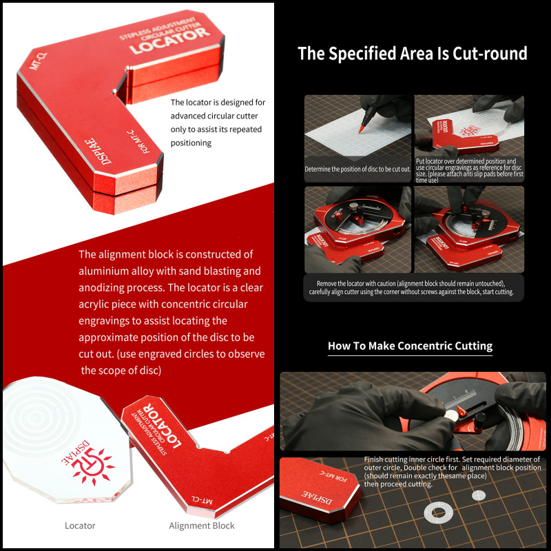 Dspiae Stepless Circular Cutter - Advanced Kit MT-C Round Shape Cutter ...