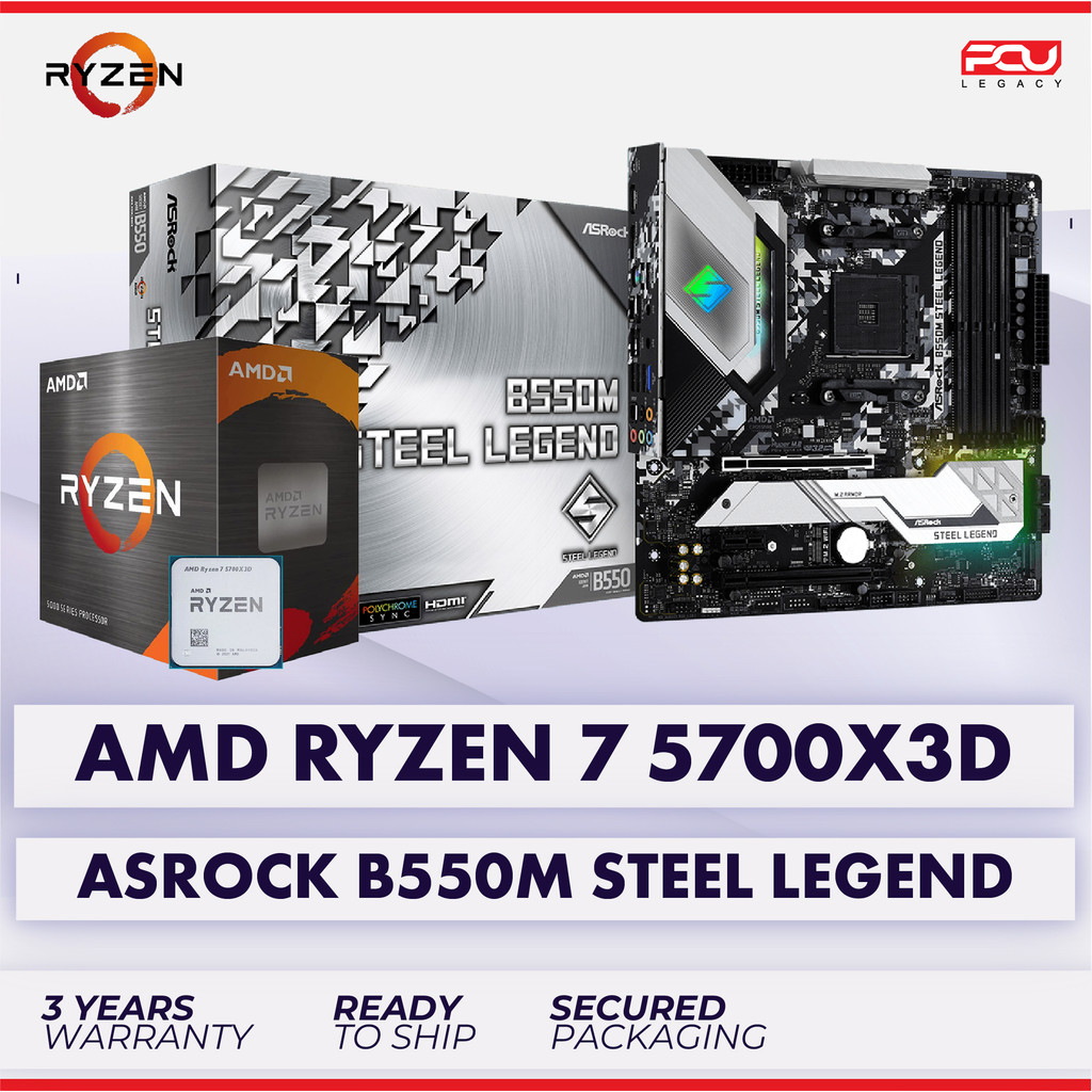 B550 SteelLegend Ryzen7 5700X3D（Kit UPGRADE AMD Ryzen 7 5700X3D + 