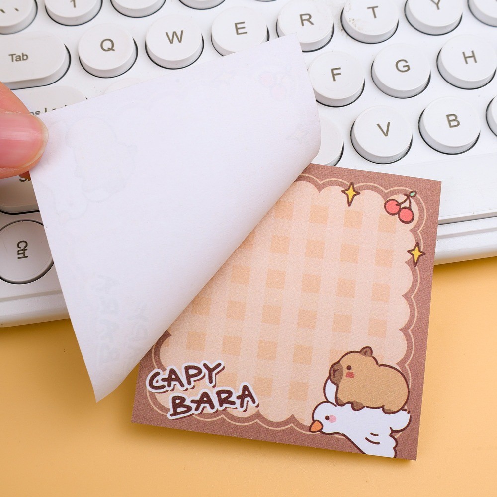 Kawaii Capybara Pattern Sticky Notes Student School Stationery Notepad ...