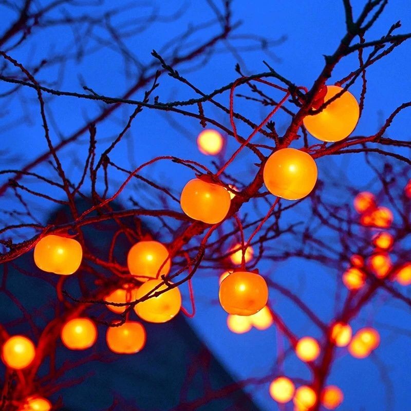 Chinese New Year Lantern Persimmon String Lights Battery Operated / USB ...
