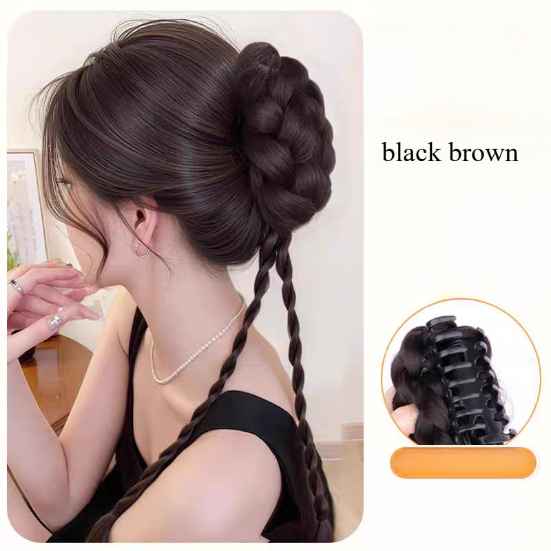 Ponytail wig Hair extension braided hair Flower buds, hair braids ...