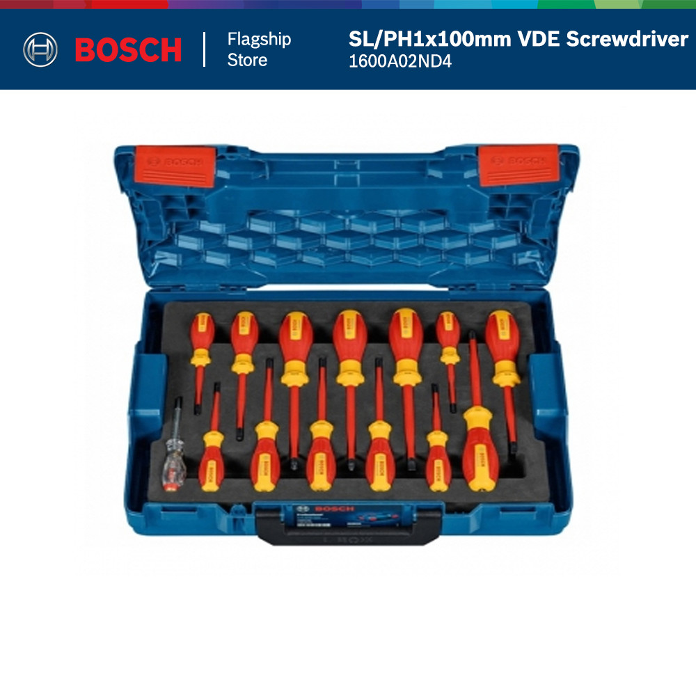 BOSCH SL/PH1x100mm / SL/PH2x125mm Professional VDE Screwdriver | Shopee ...