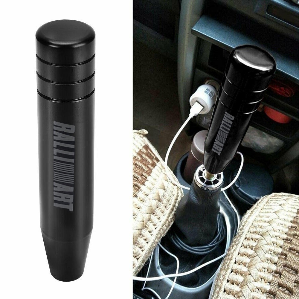 thumbnail interactive-video image 1 of Universal RALLIART Style Black Aluminum Manual Shift Knob 6-Speed Gear Lever 1 of 2