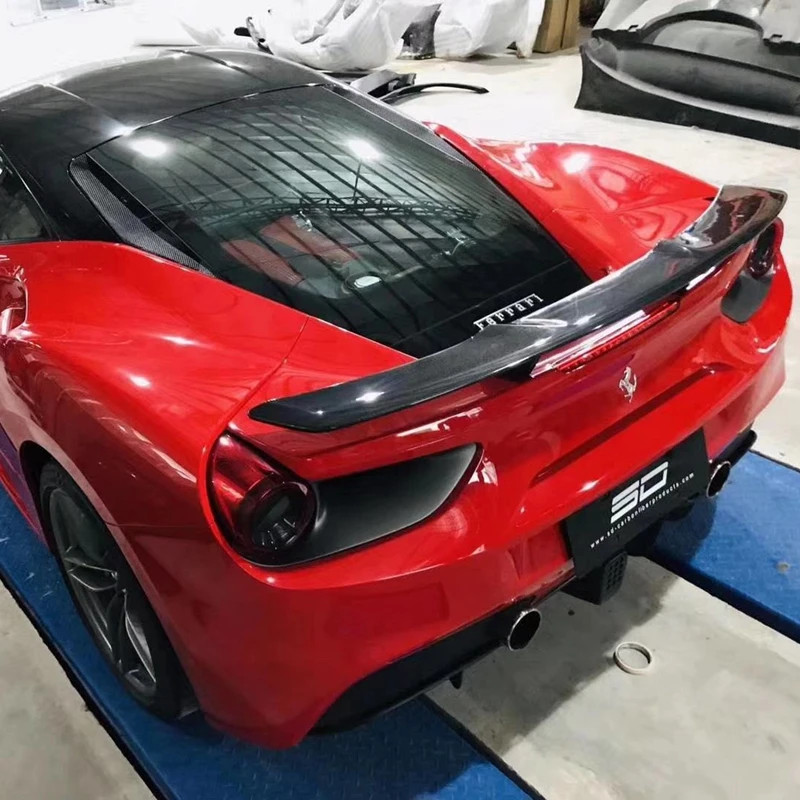 True carbon fiber N-style rear spoiler for Ferrari 488 GTB Spider body ...