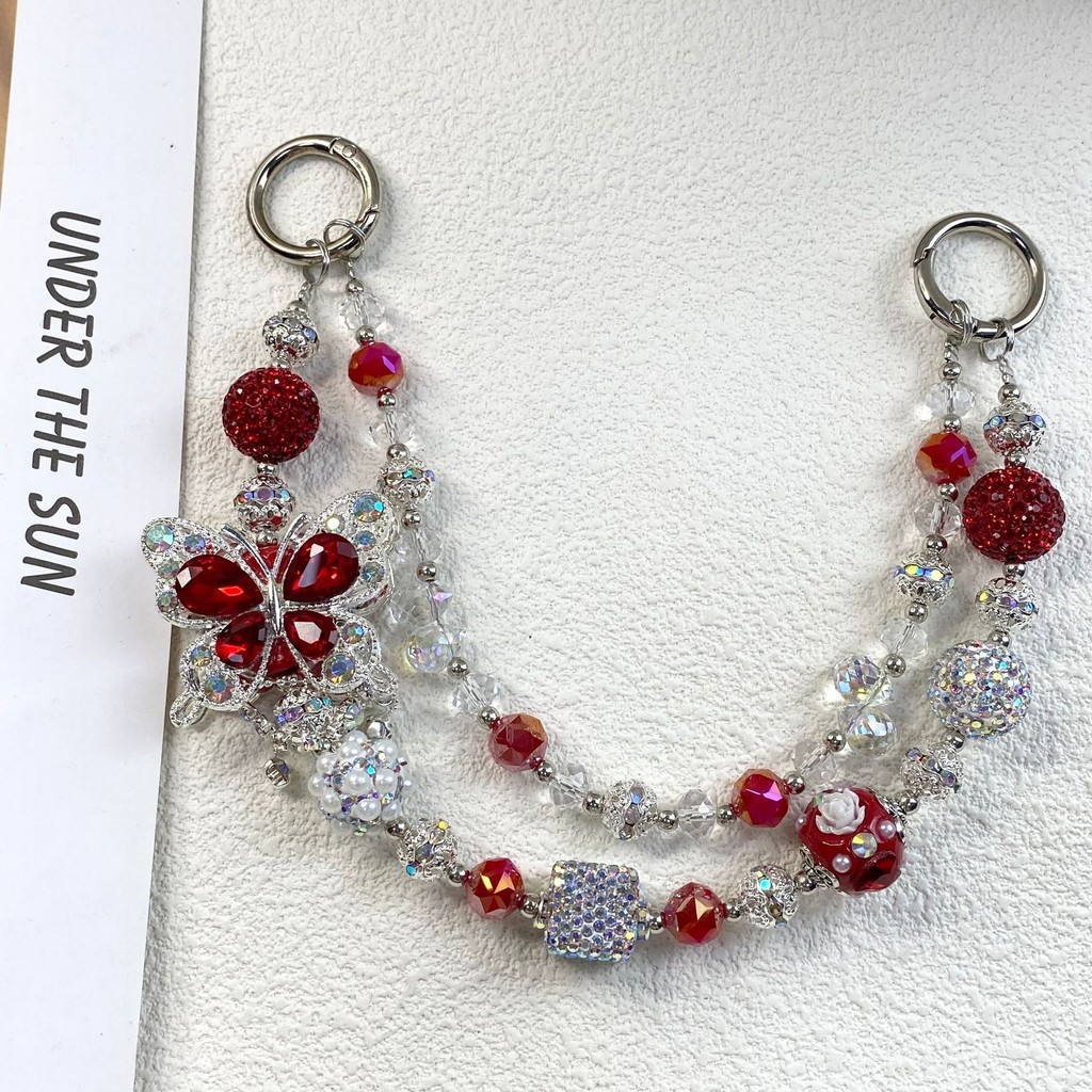 Ready Stock Mobile Phone Chain Color-changing Beads High-End Hanging ...