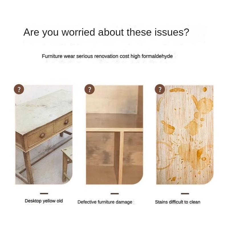 Wood grain desktop stickers waterproof oil-proof anti-scald self ...