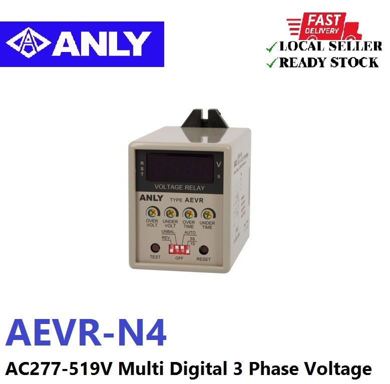 Genuine ANLY AEVR-N4 AC277-519V Multi Digital 3 Phase Voltage ...