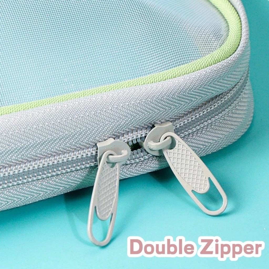 BC A4 Transparent Mesh File Folder Zipper Student School Book Storage ...