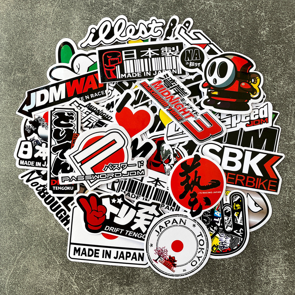 40 Pcs JDM Sticker Japanese Styling Emblems Stickers Motorcycle Car ...