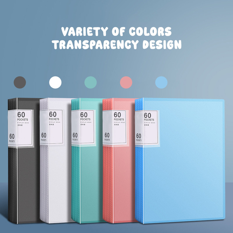 A4 20/30/60/100 Pockets Clear Holder File Document Folder Organizer ...