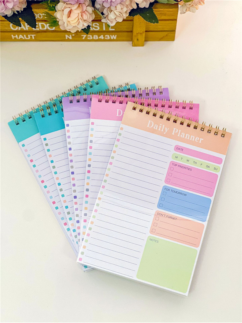 5Pcs/Set A5 Daily Planner Spiral Notebooks Time Management Organizer ...