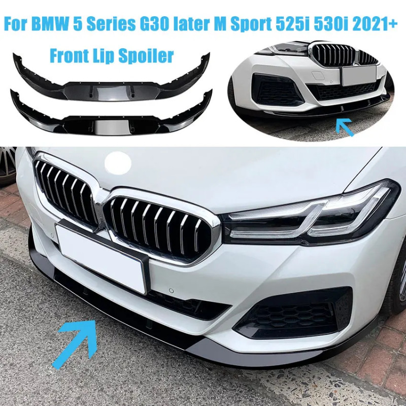 Car Three Stage Front Bumper Lip Spoiler For BMW 5 Series G30 later M ...
