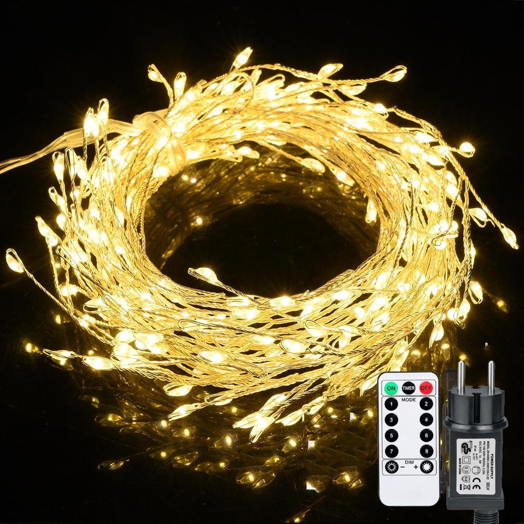 20~100m LED Christmas Firecracker Fairy Lights Plug in With Remote ...