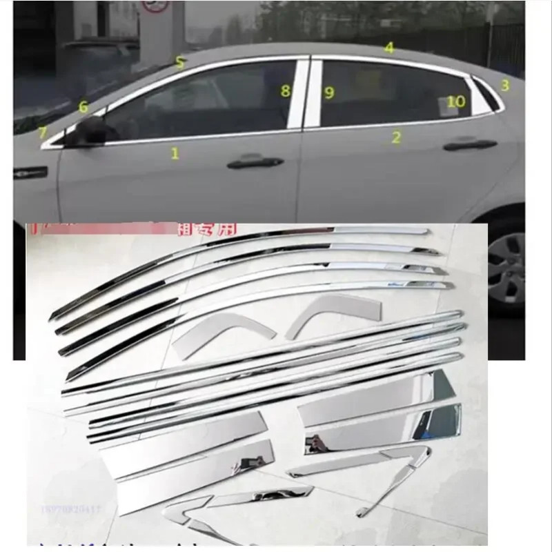 2011-2012 for KIA Rio/K2 4dr High quality stainless steel window trim ...