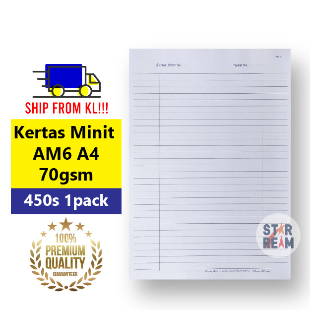 [Ready Stocks] Kertas Minit AM6 A4 70gsm 450sheets (1 Pack) | Shopee ...