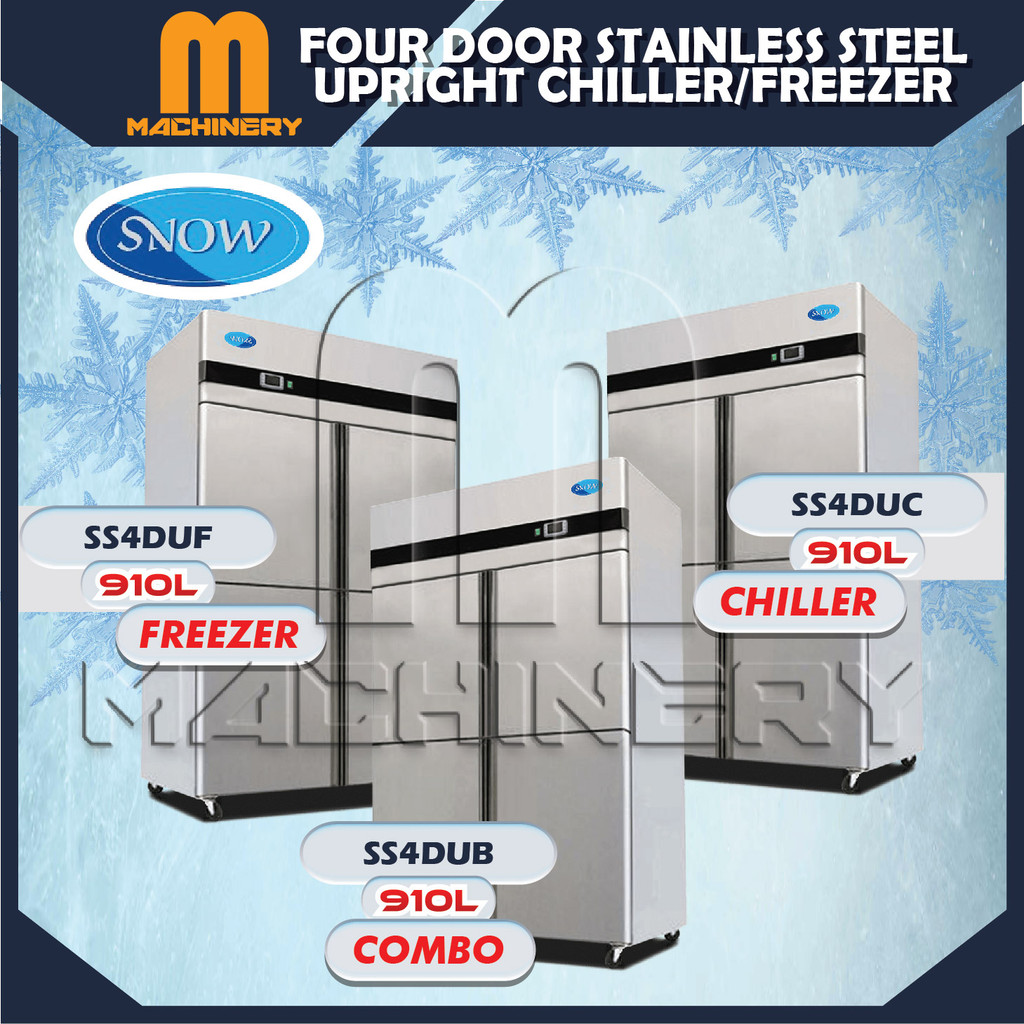 M.Machinery SNOW Four Door Stainless Steel Upright Chiller/Freezer ...