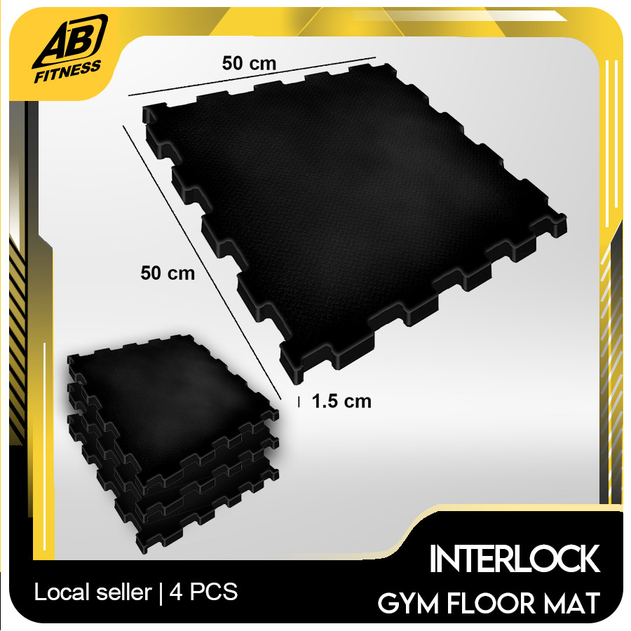 Vigor Fitness Interlock Gym Mat (50cm x 50cm x 1.5cm / 4 Pcs) / Papan ...