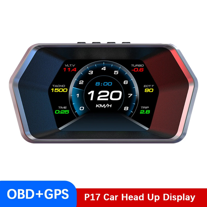 Car HUD 4.3 Inch OBD GPS Head Up Display P17 Digital Speedometer ...