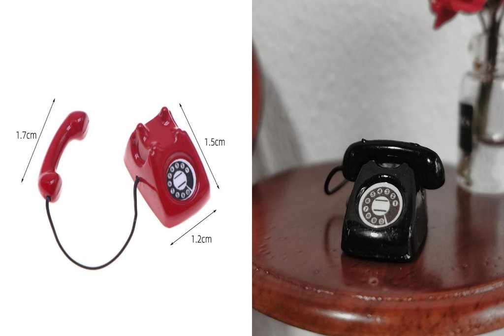 Mini Telephone Model Tiny Telephone Model for Doll House Vintage ...