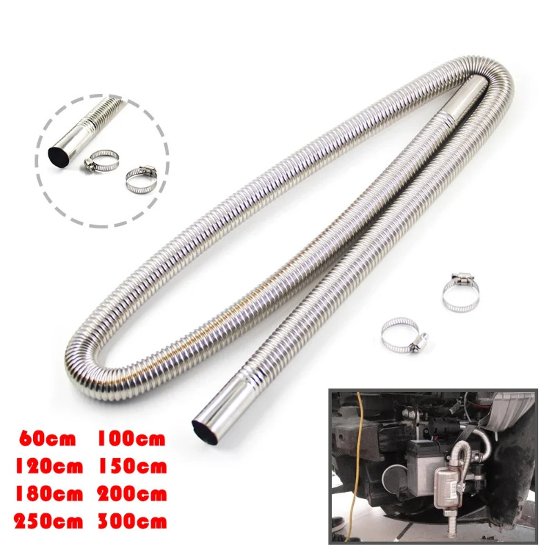 JUSTPING 150cm Stainless Steel Exhaust Pipe For Air Parking / Diesel Heaters – With 2 Clamps & Accessories - View #13