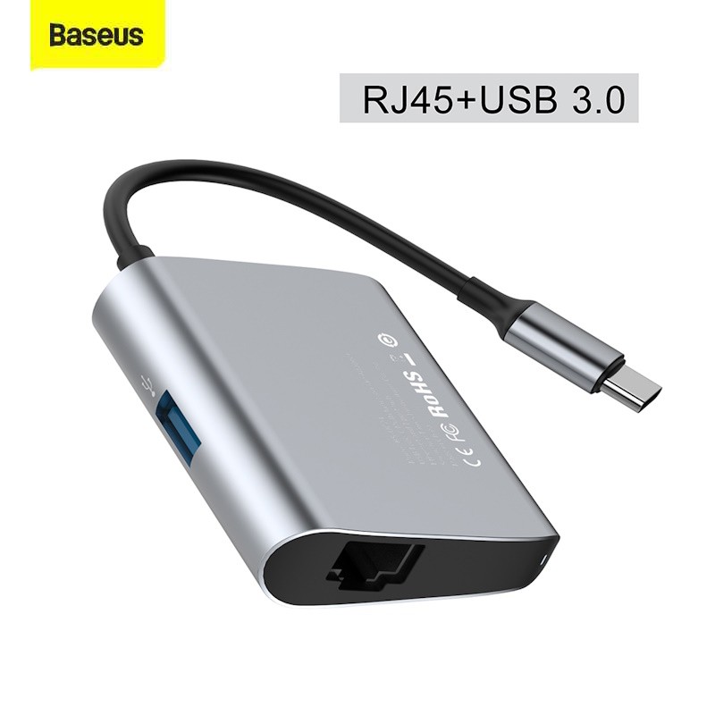 Baseus Original Enjoyment Series Type C Hub Adapter RJ45 + USB3.0 Hub ...