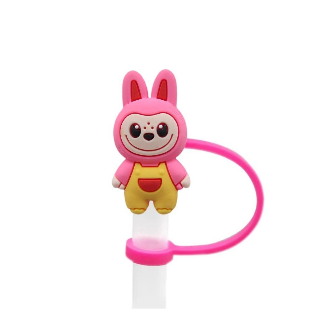 Labubu cartoon straw cap 8mm caliber Labubu straw decorative buckle ...