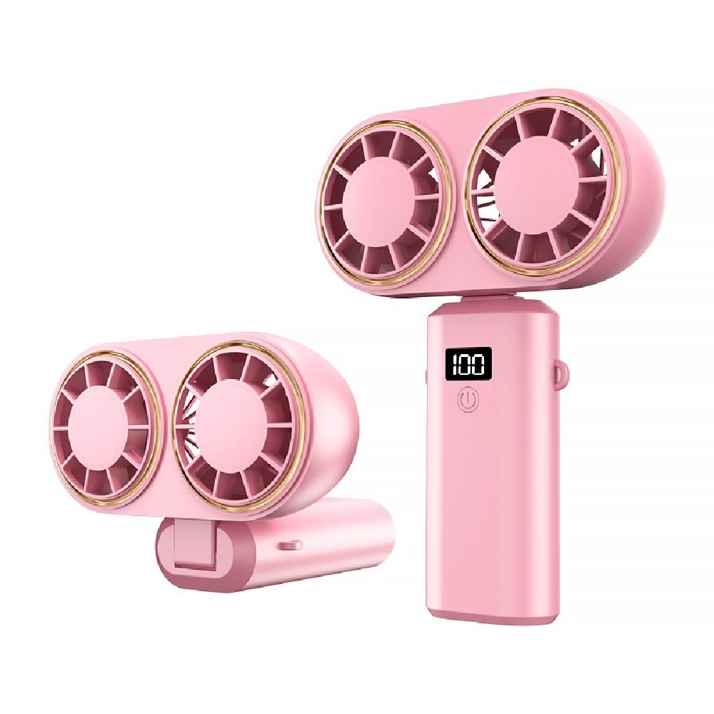 Handheld Electric Fan Compact Rechargeable Dual Fan Cooler Rechargeable ...