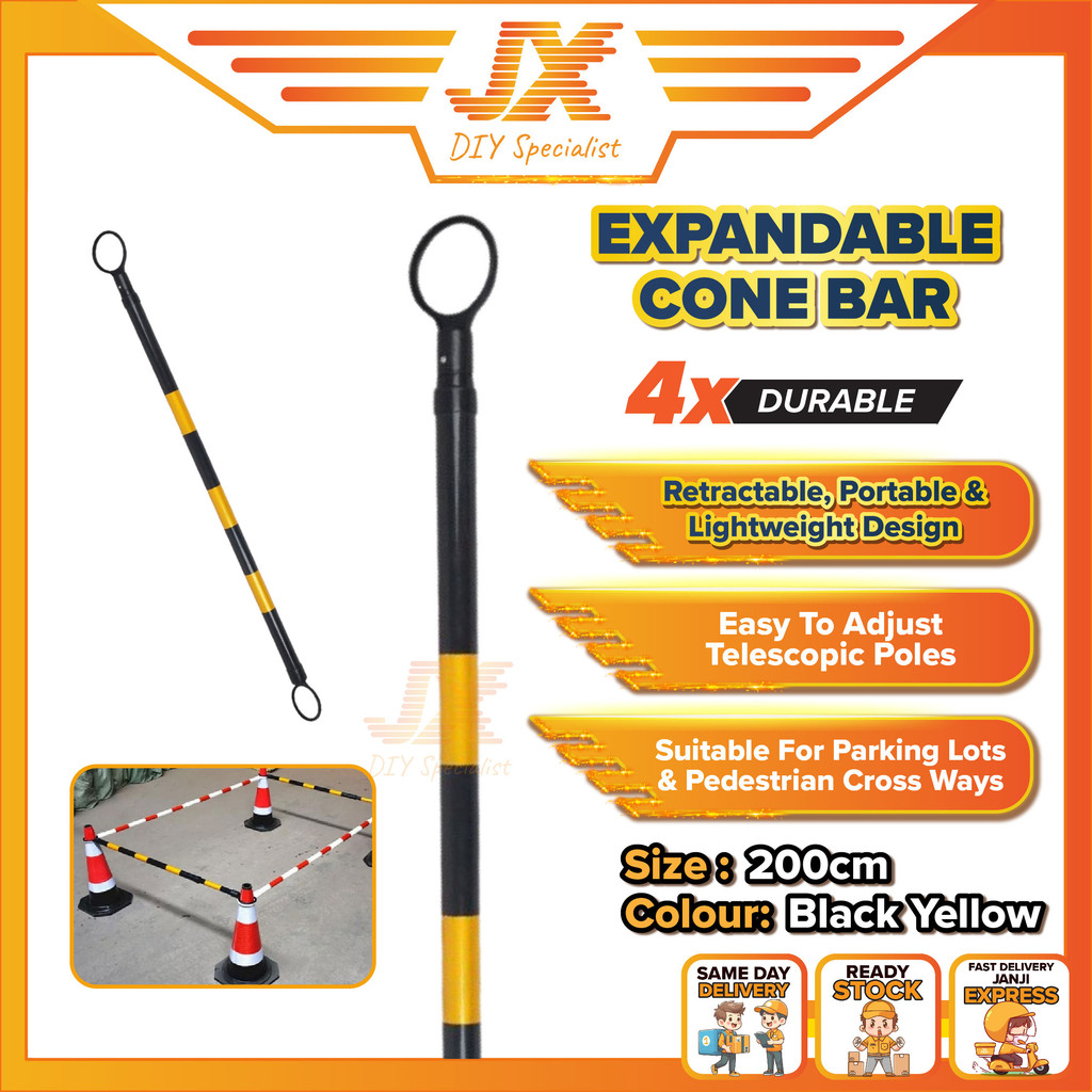 Expandable Retractable Cone Bar Traffic Safety Cone Bar Barrier 2 Meter ...