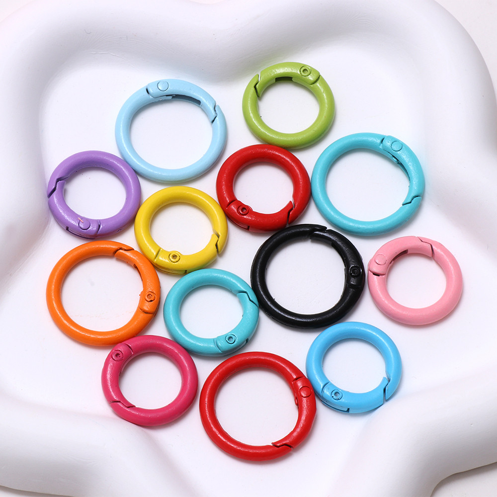 10pcs Opening ring Hanging ring Colored metal baking paint spring ...