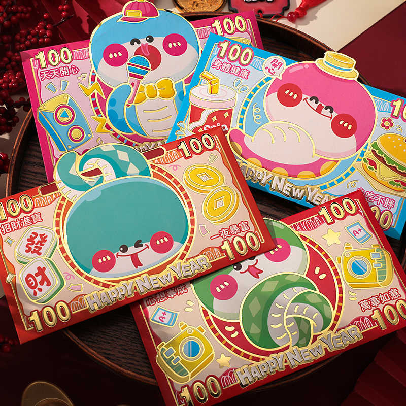 2025 Angpao Red Envelope Snake CNY Chinese New Years 3D Shape Return ...