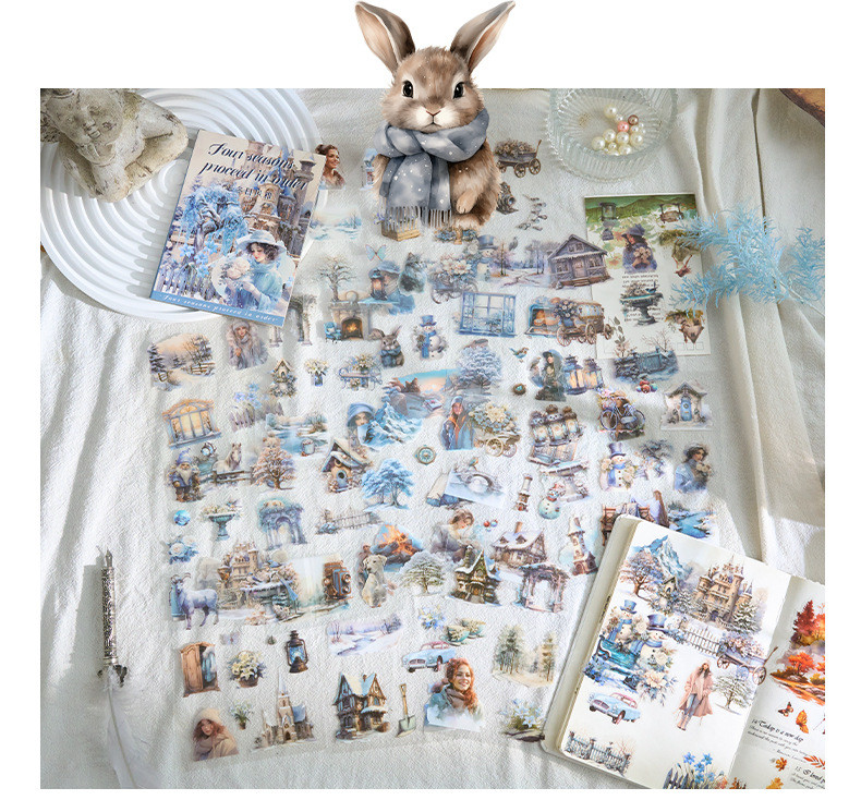 20Sheets PET Stickers Season Series PET Decorative Stickers Diary Girls ...