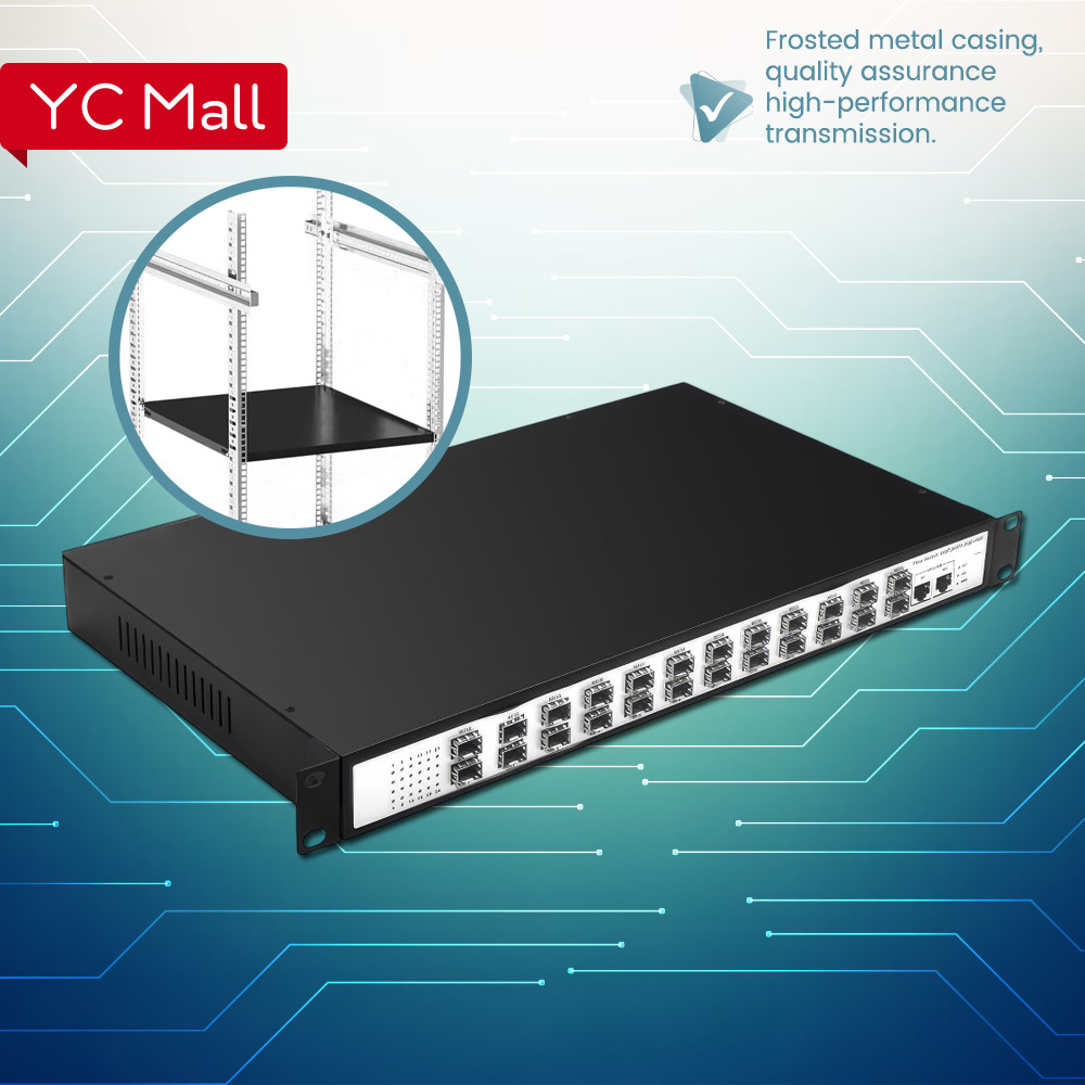 24 Port SFP Gigabit Ethernet Rackmount Fiber Media Converter | Shopee ...