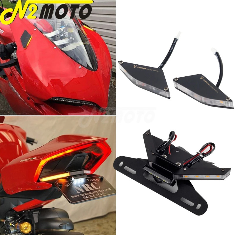 LED Turn Signal Taillight For DUCATI PANIGALE V2 V4 V4S V4R 2018-2022 White New | UK