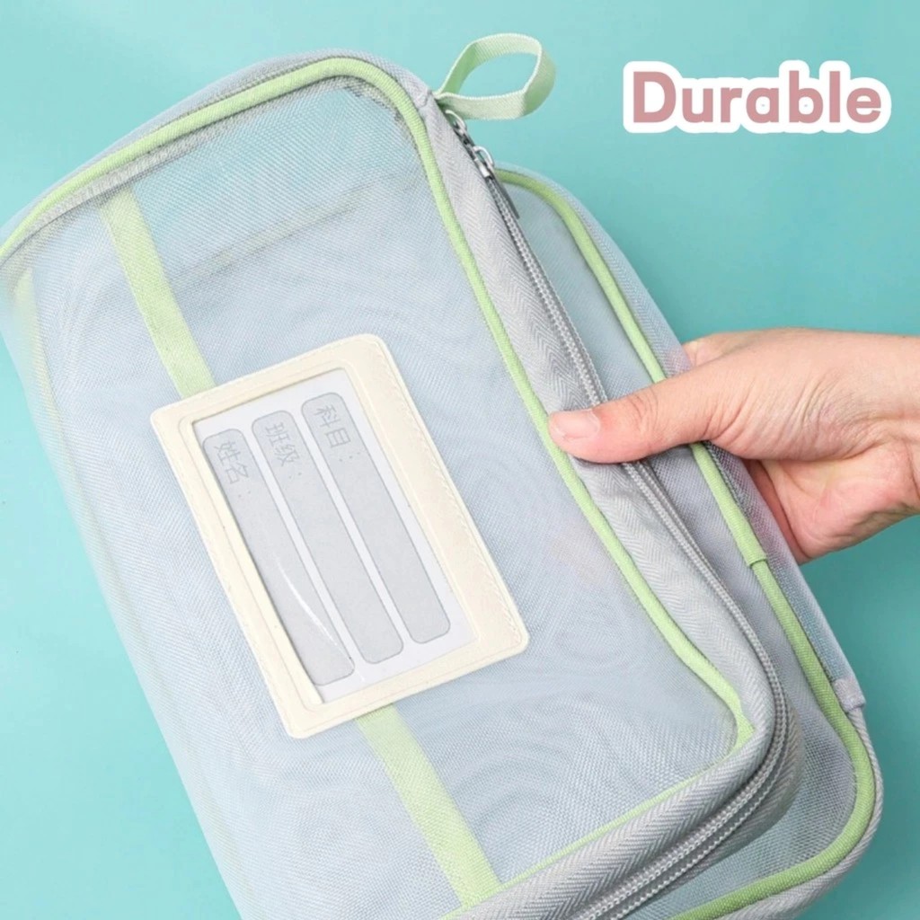 BC A4 Transparent Mesh File Folder Zipper Student School Book Storage ...