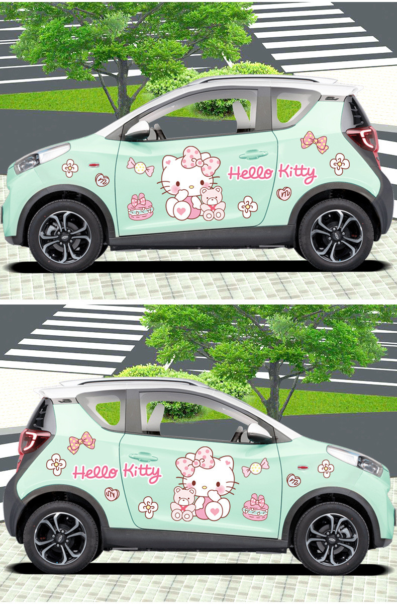 Cartoon Cartoon Car Modified Body Stickers hellokitty Cute Beauty ...