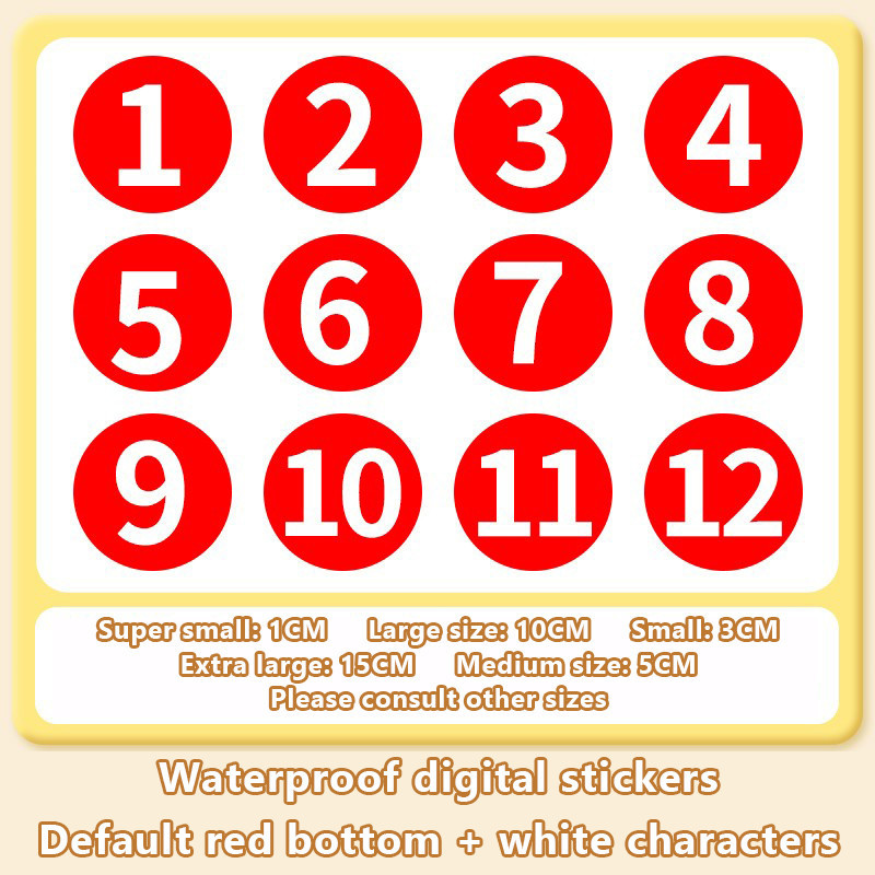 PVC Number Labels Waterproof Self Adhesive Floor Table Contest Bulk ...