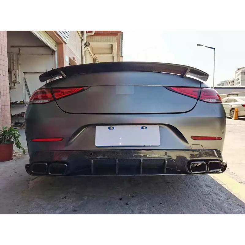 Rear Bumper Diffuser with Silver Exhaust Tips for Mercedes Benz CLS ...