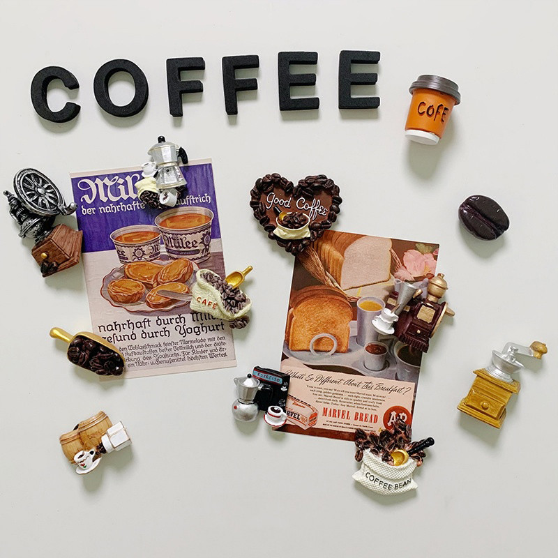 Vintage Style Fridge Sticker Fake Coffee Machine Shape Magnet Stickers ...