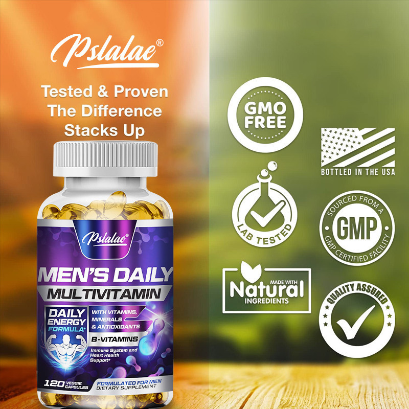 Pslalae Men's Multivitamin, Extra Strength Daily with Vitamins A, C, D ...